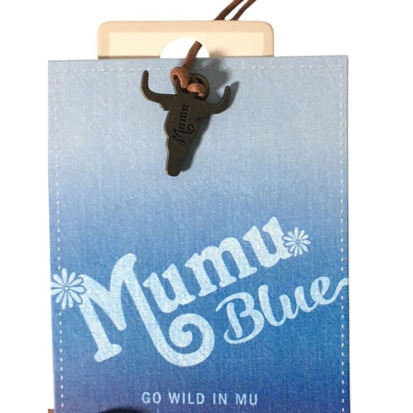 Mumu Blue Jeans Women's Size Small Blue Flare Leg Embroidered Rose Stretch NWT - Picture 5 of 10